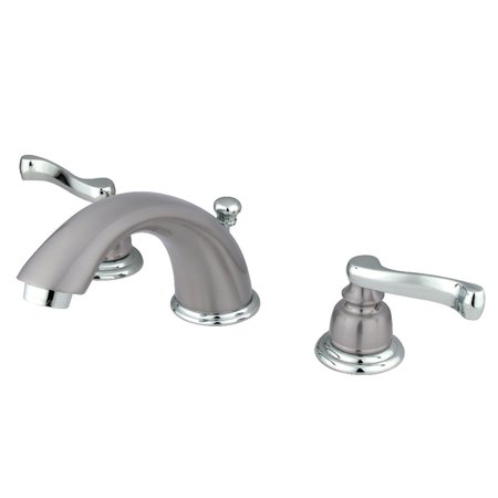KINGSTON BRASS KB8967FL 8" Widespread Bathroom Faucet, Brushed Nickel/Polished Chrome KB8967FL